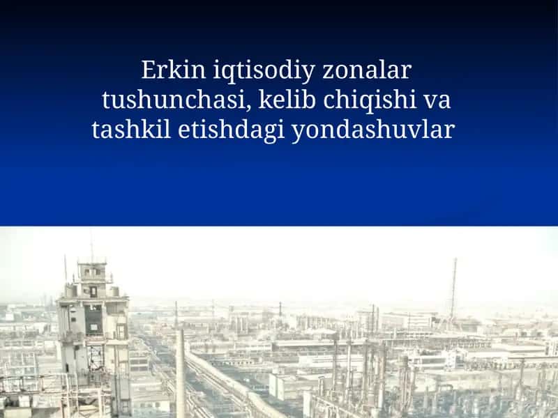 Erkin iqtisodiy zonalar tushunchasi