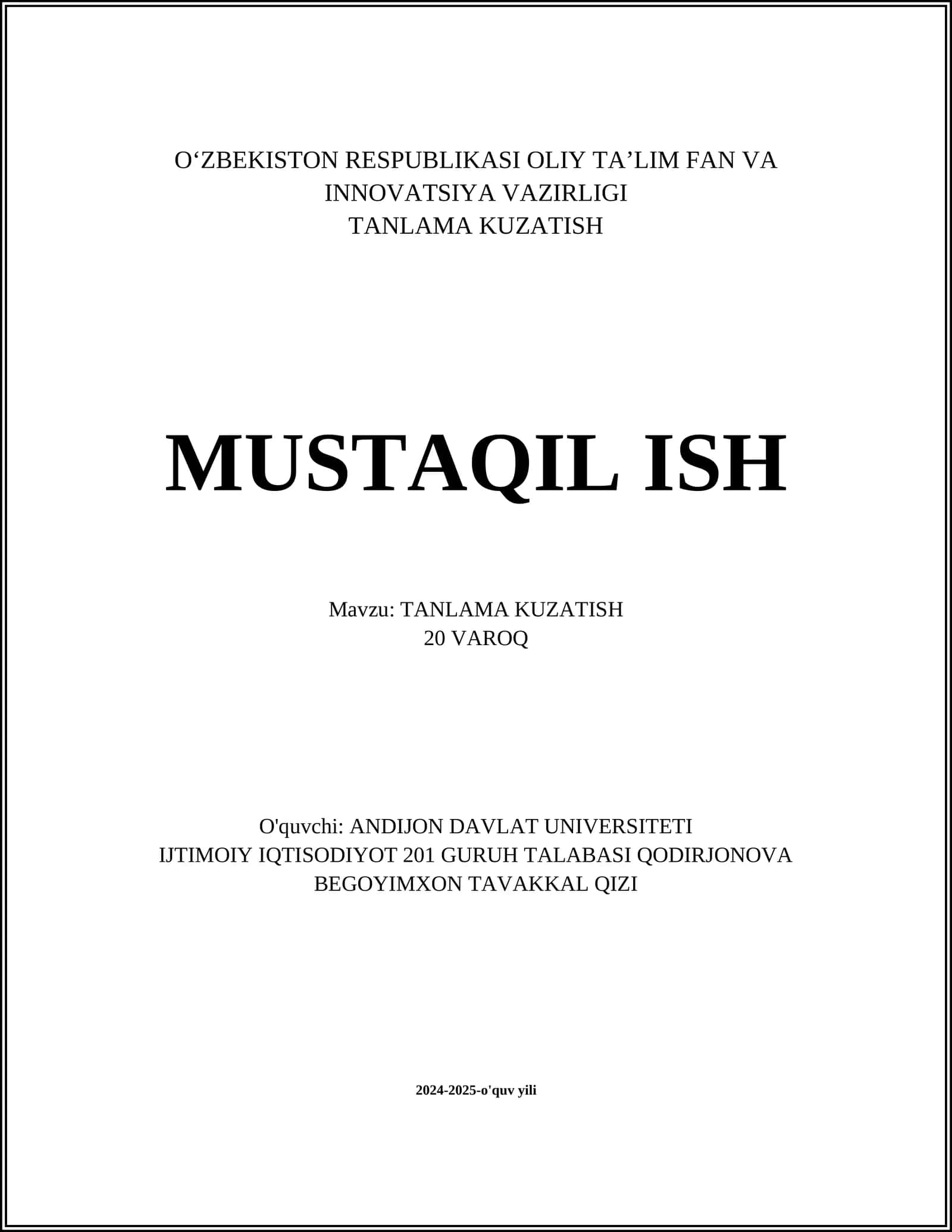 TANLAMA KUZATISH