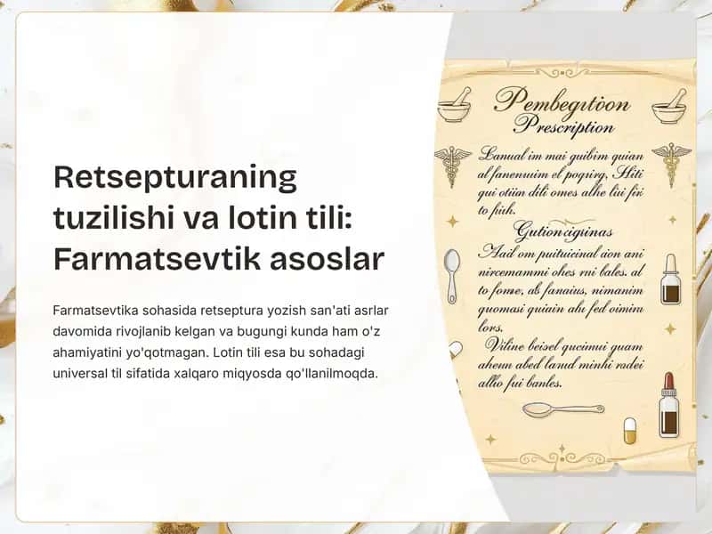 Retsepturaning tuzilishi va lotin tili: Farmatsevtik asoslar