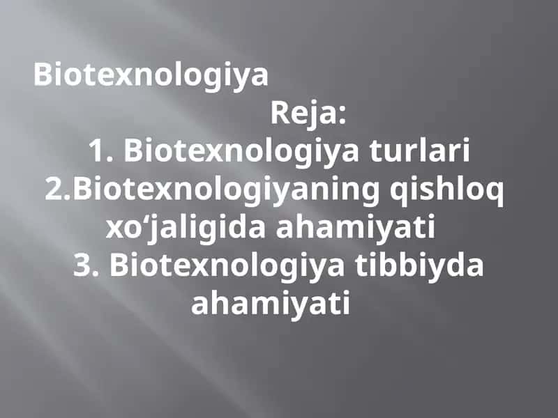 Biotexnologiya