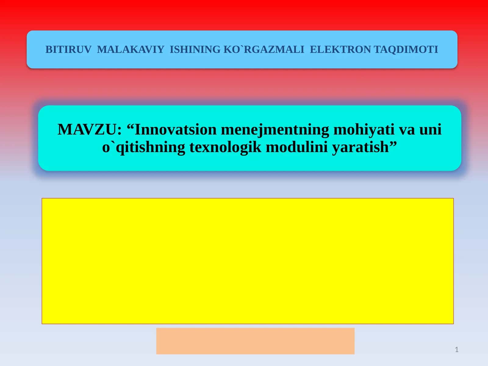 Innovatsion menejmentning mohiyati va innovatsiyalarning amaliy ko`rinishlari
