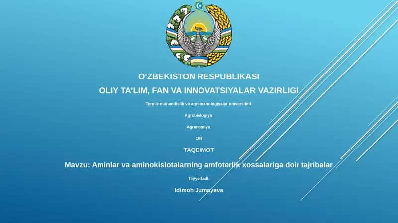 Aminlar va aminokislotalarning amfoterlik xossalariga doir tajribalar