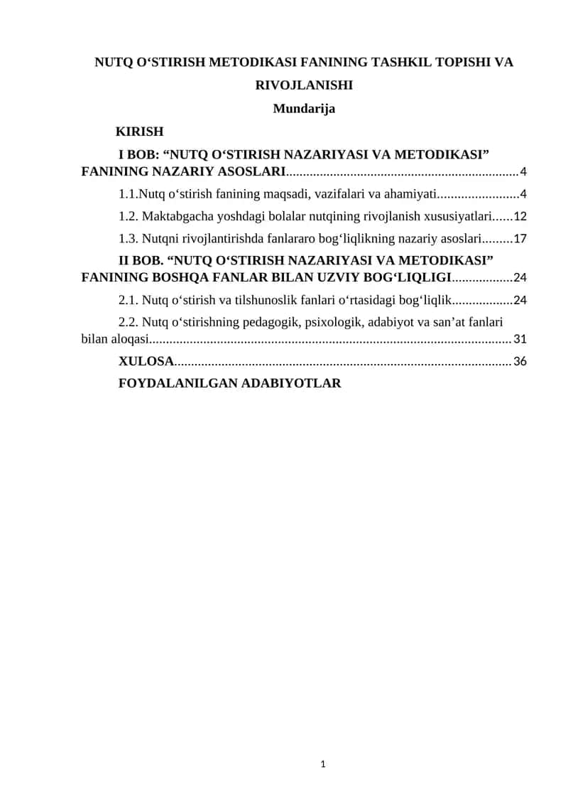 Nutq O‘stirish Metodikasi