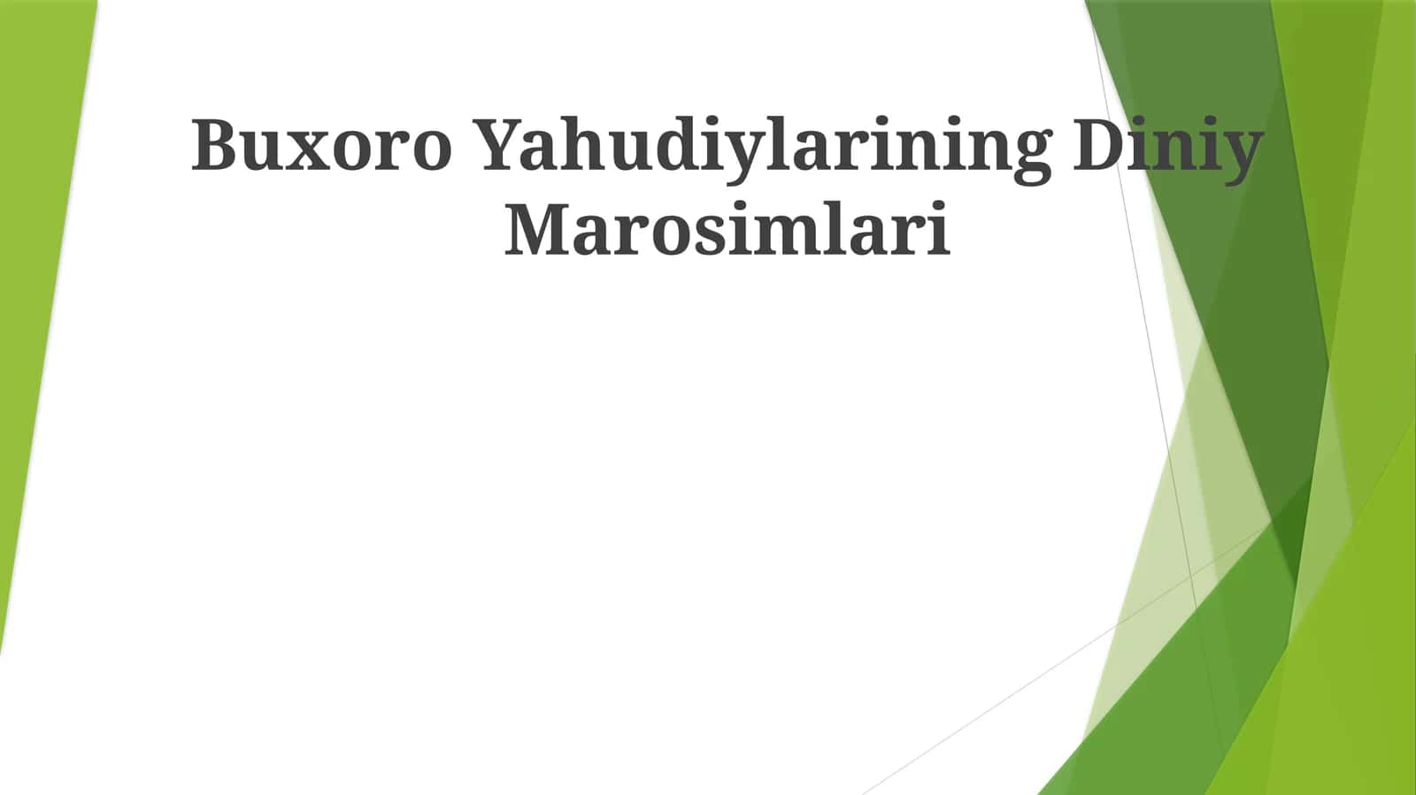 Buxoro Yahudiylarining Diniy Marosimlari