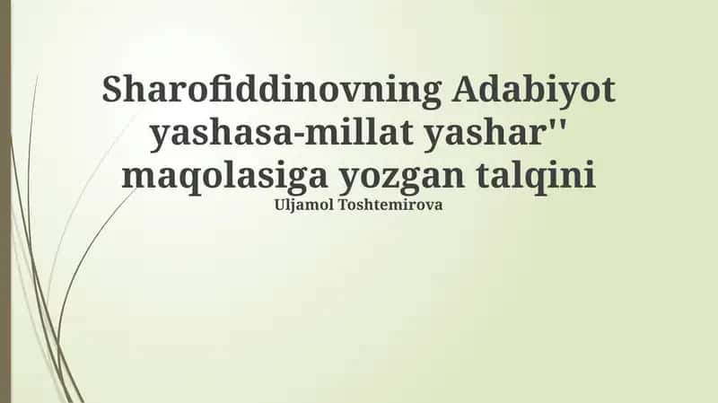 Adabiyot yashasa-millat yashar