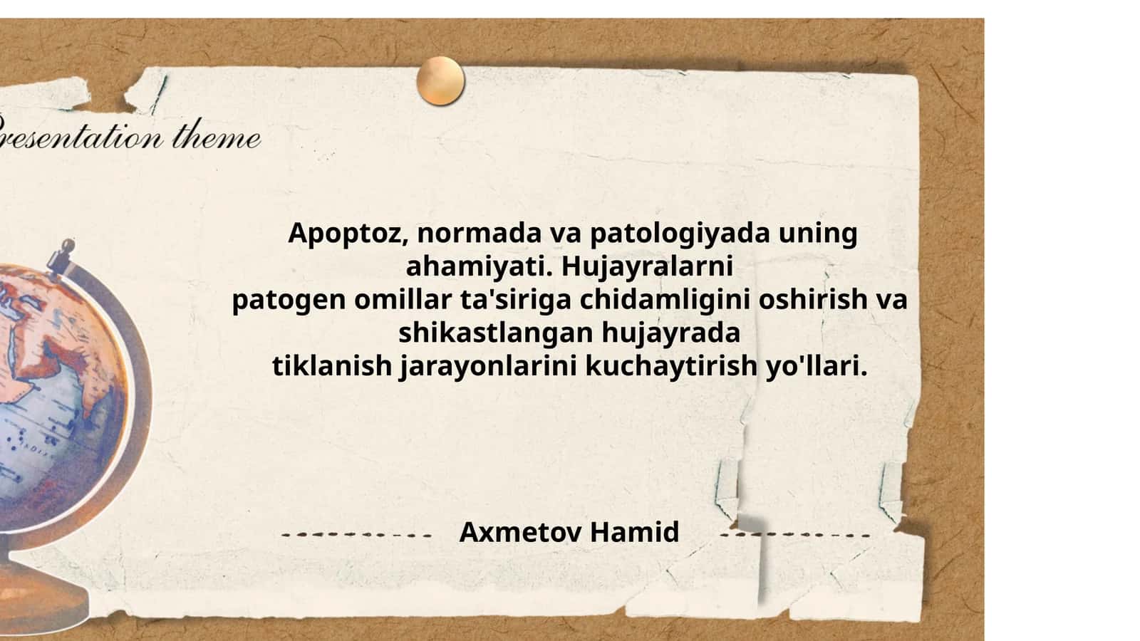 Hujayra apoptozi va uning biologik ahamiyati