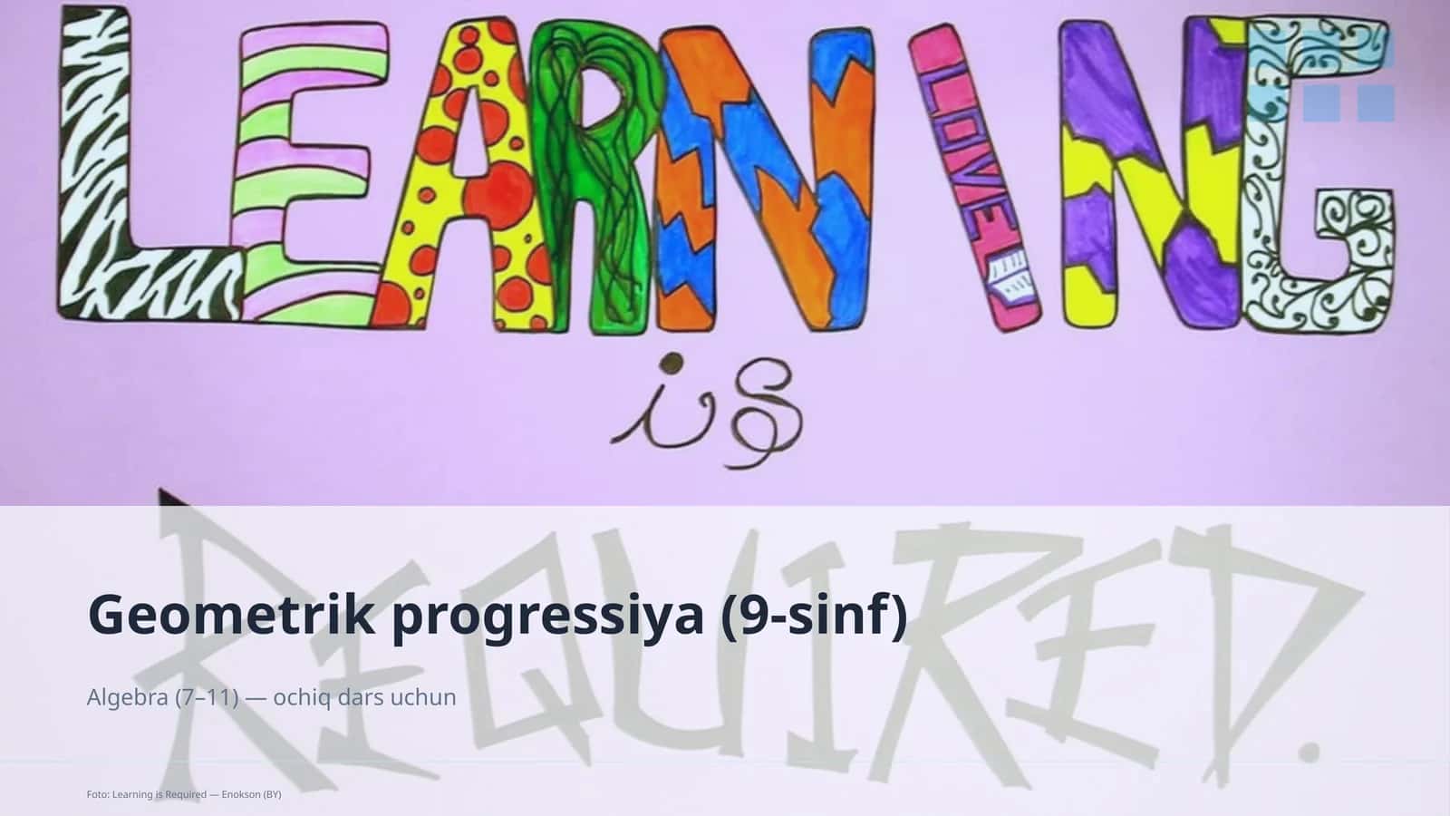 Geometrik progressiya (9-sinf)