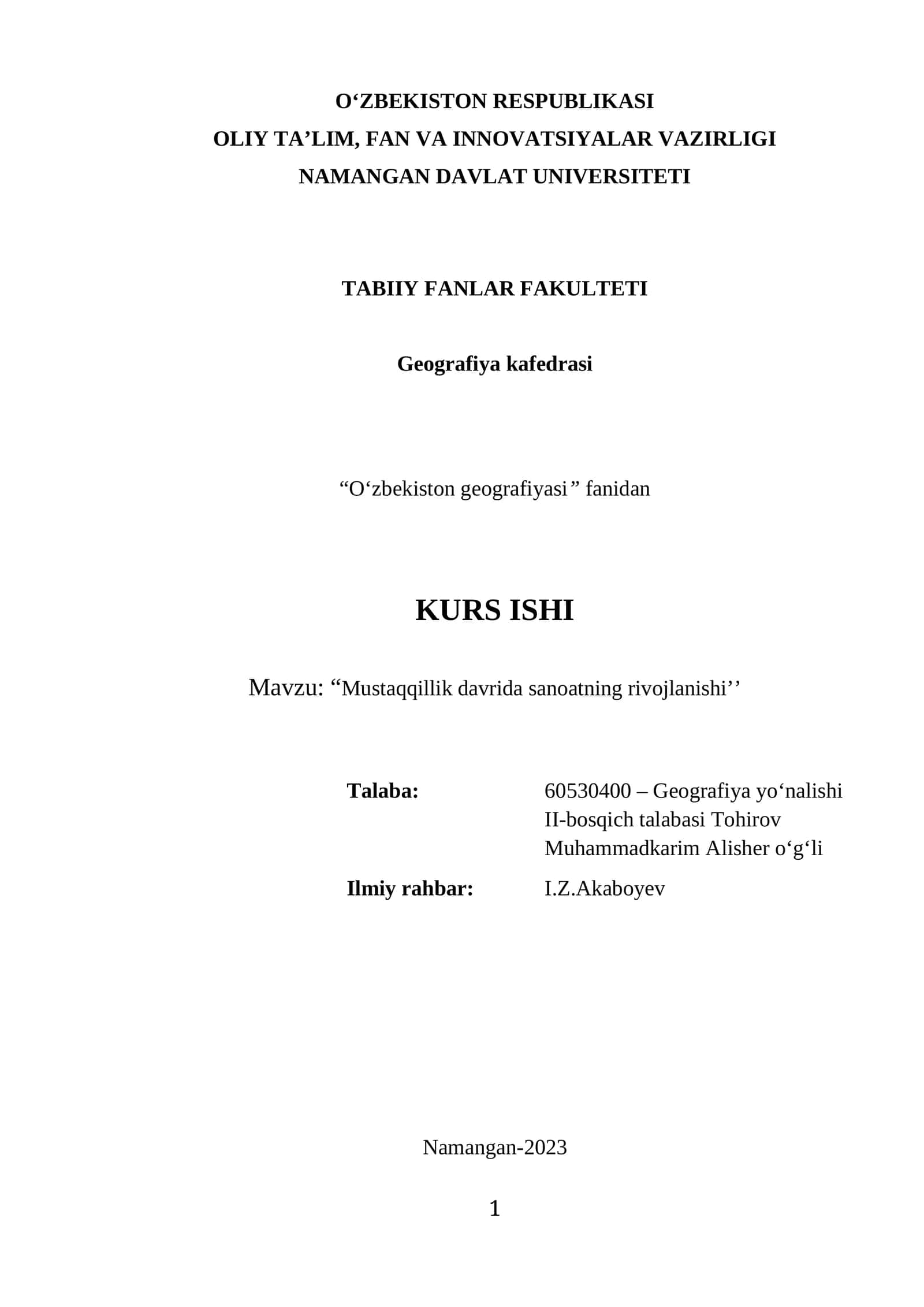 O‘zbekiston geografiyasi