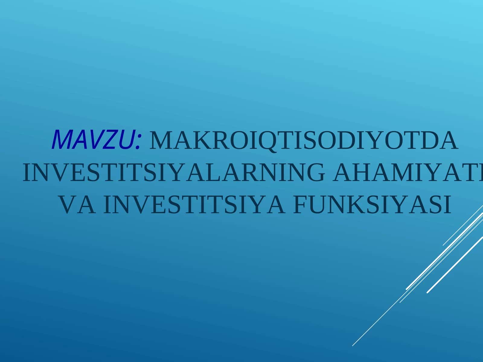 AVTONOM INVESTITSIYALAR GRAFIGI