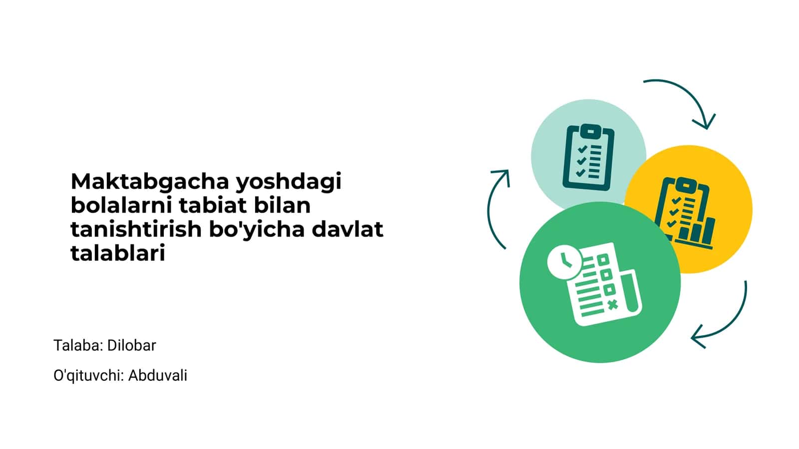 Maktabgacha yoshdagi bolalarni tabiat bilan tanishtirish bo'yicha davlat talablari