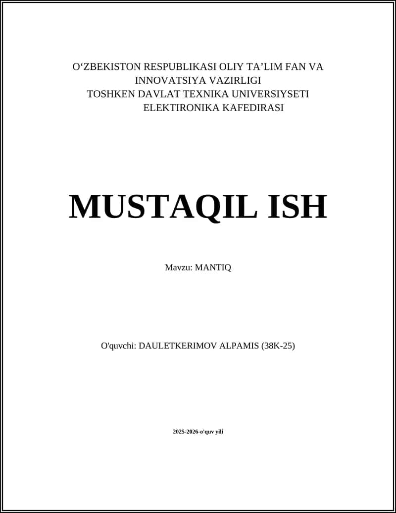 Mantiqning ta'rifi va tarixiy rivojlanishi