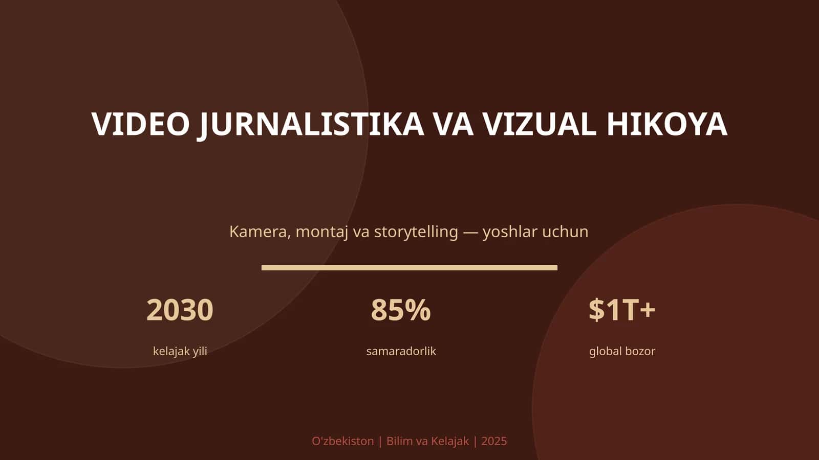 VIDEO JURNALISTIKA VA VIZUAL HIKOYA