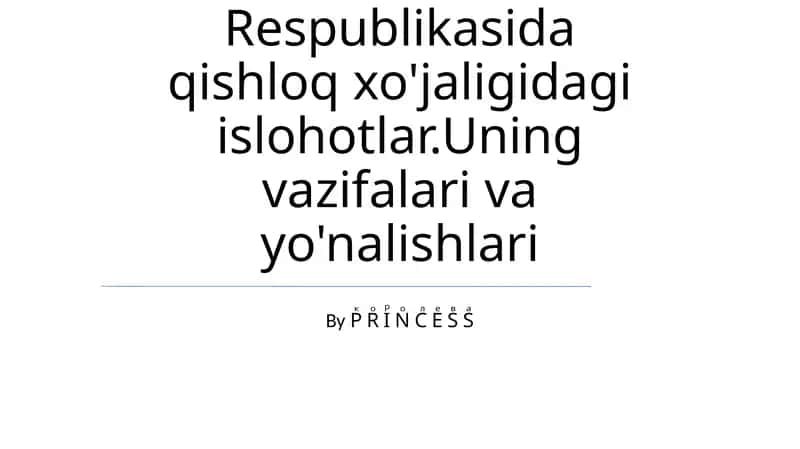 O'zbekiston qishloq xo'jaligi islohotlari