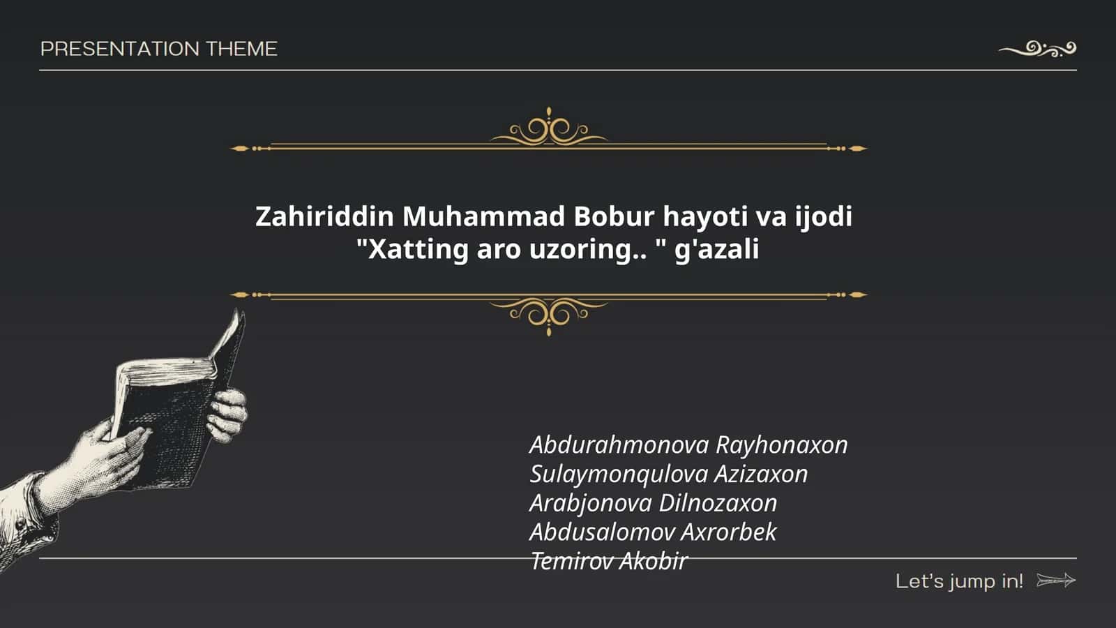 Zahiriddin Muhammad Bobur hayoti va ijodi