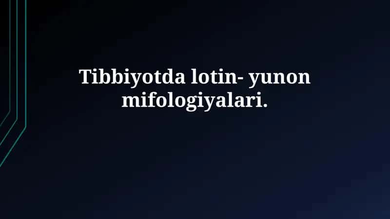 Lotin-yunon mifologiyalari Tibbiyotda