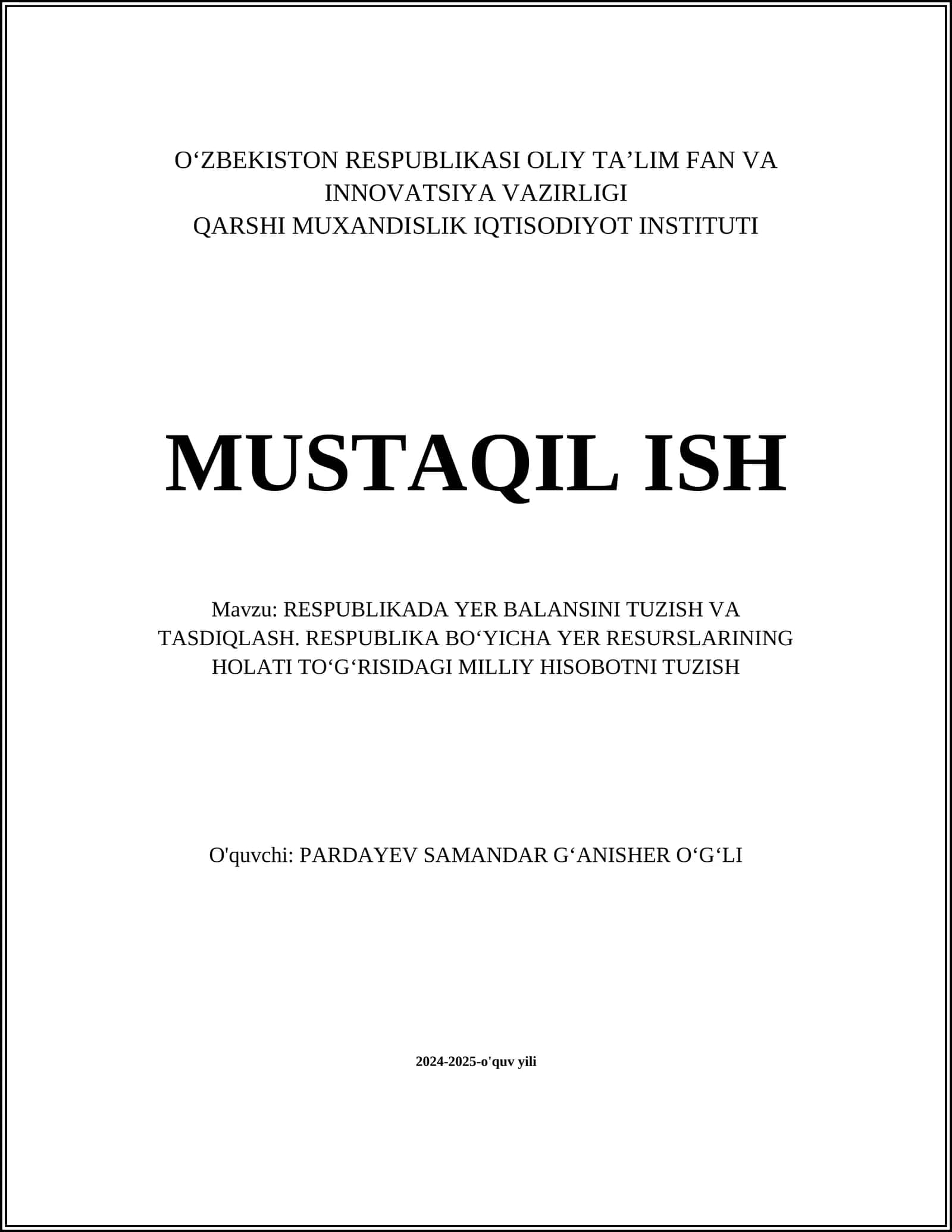 Yer balansini tuzish usullari