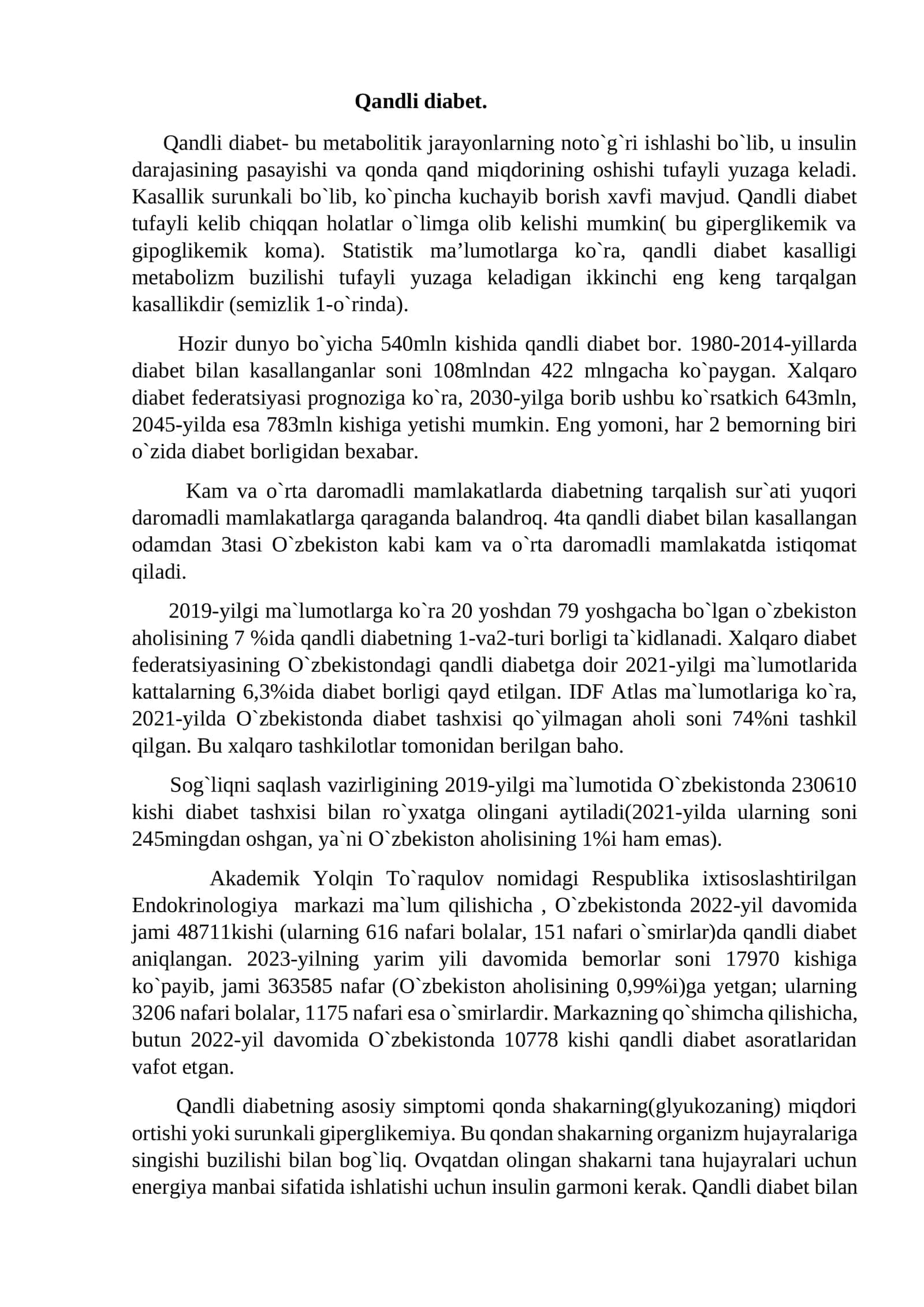 Qandli diabet