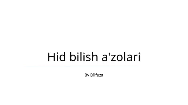 Hid bilish a'zolari