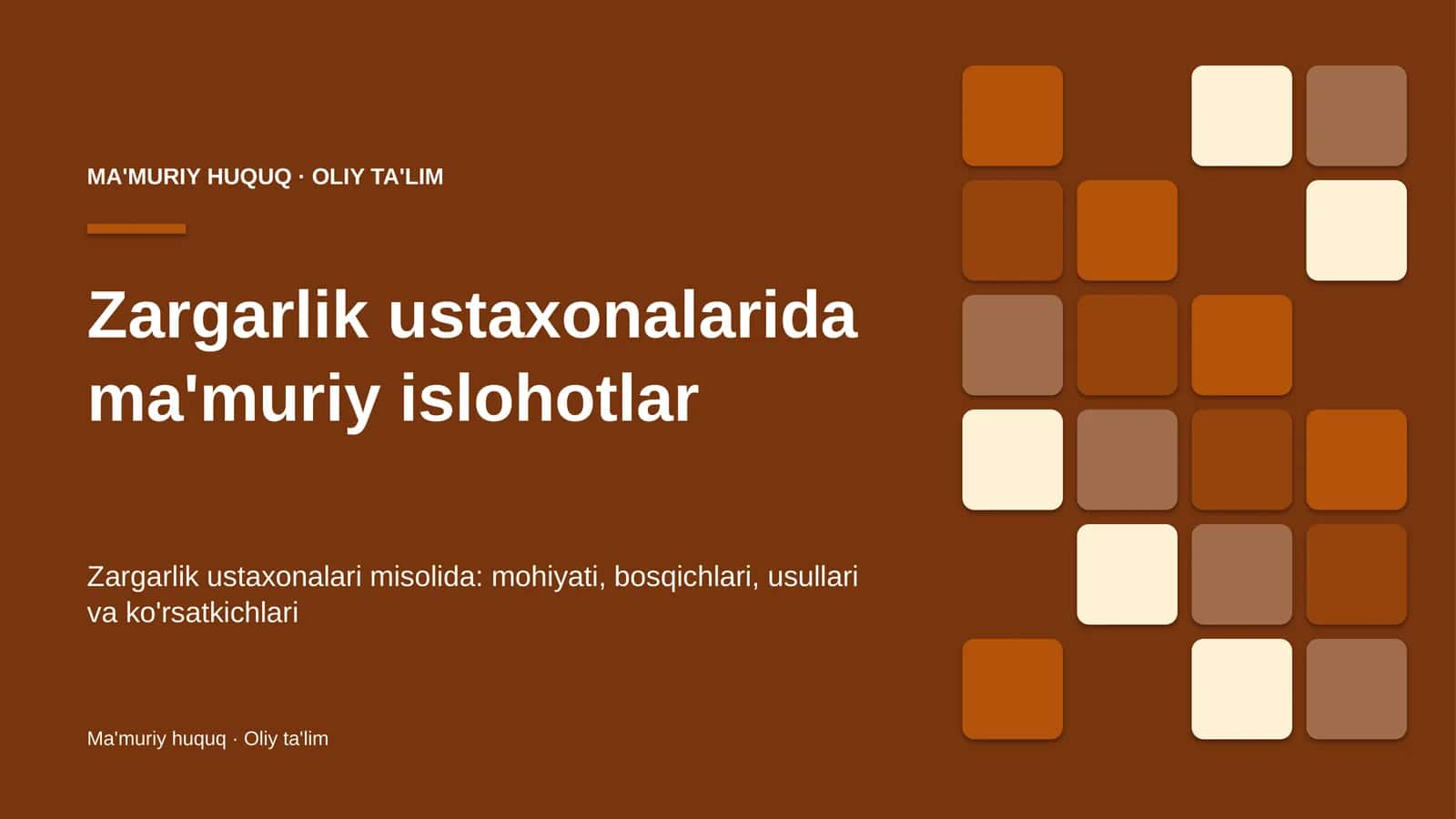 zargarlik ustaxonalarida ma'muriy islohotlar 3154