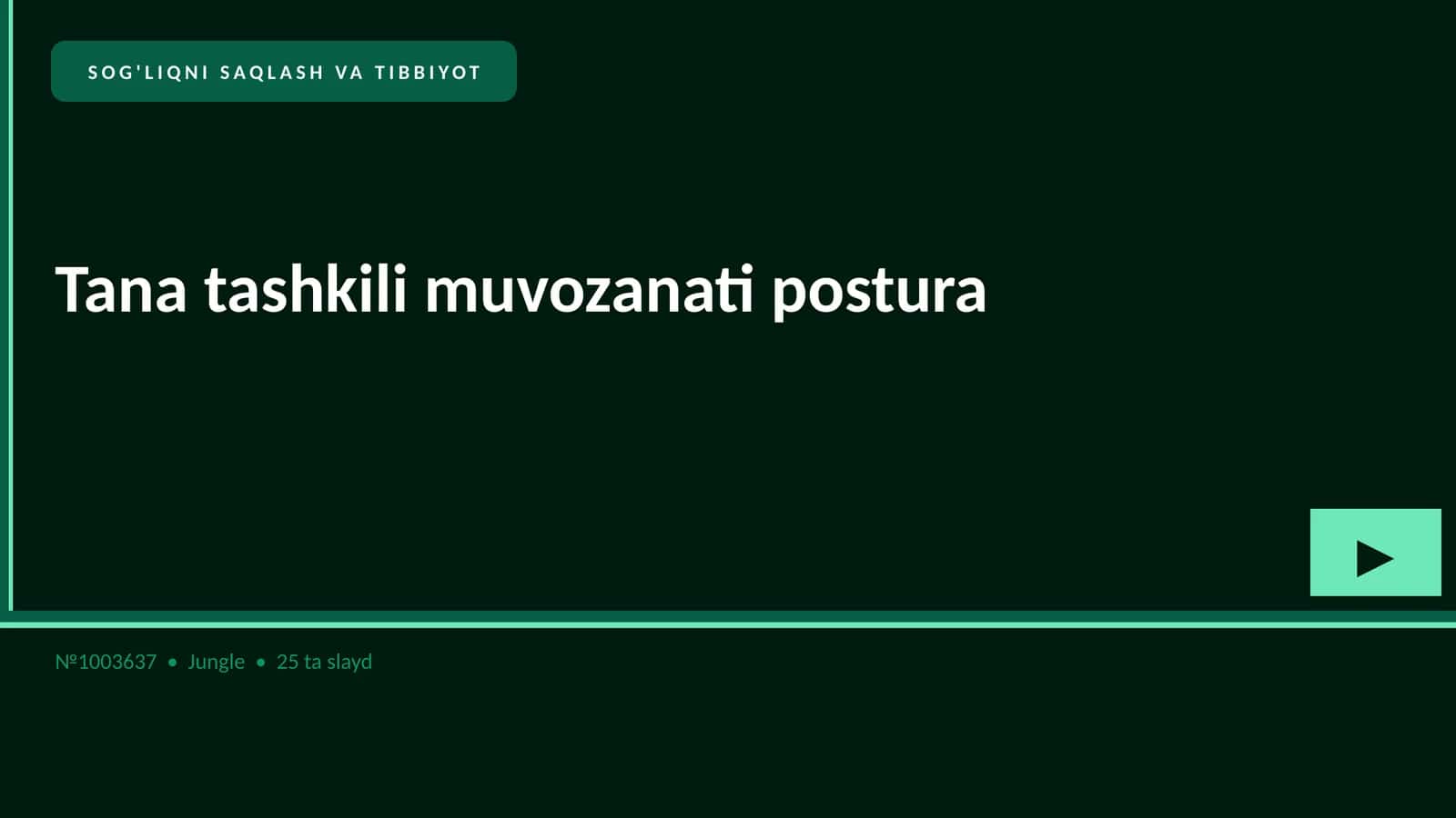 Tana tashkili muvozanati postura
