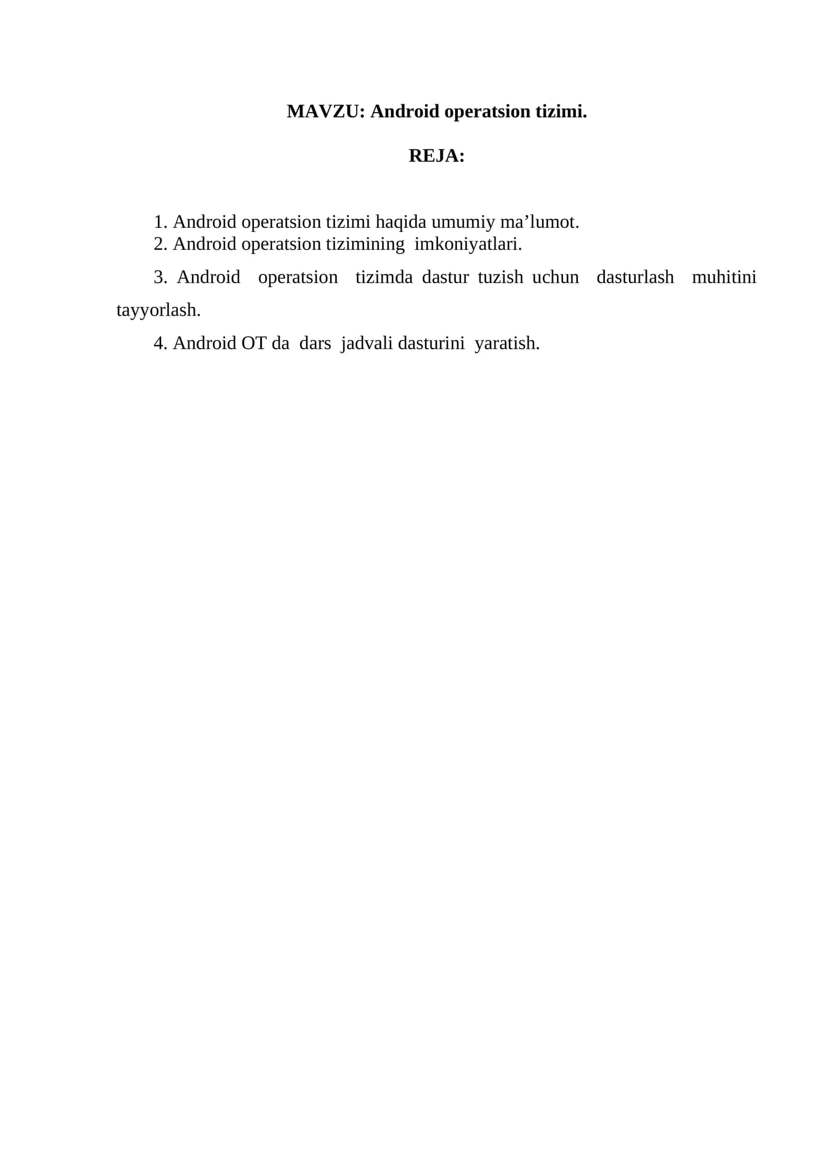 Android operatsion tizimi