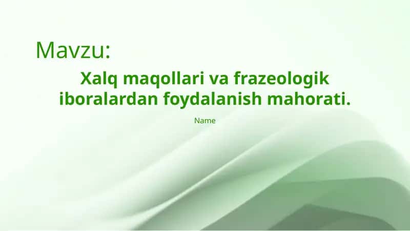 Xalq maqollari va frazeologik iboralardan foydalanish mahorati.