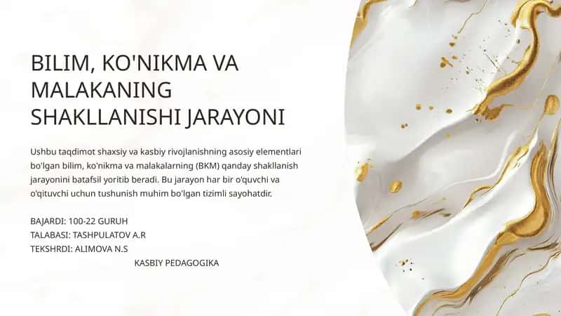 BKM Shakllanishining Asosiy Bosqichlari