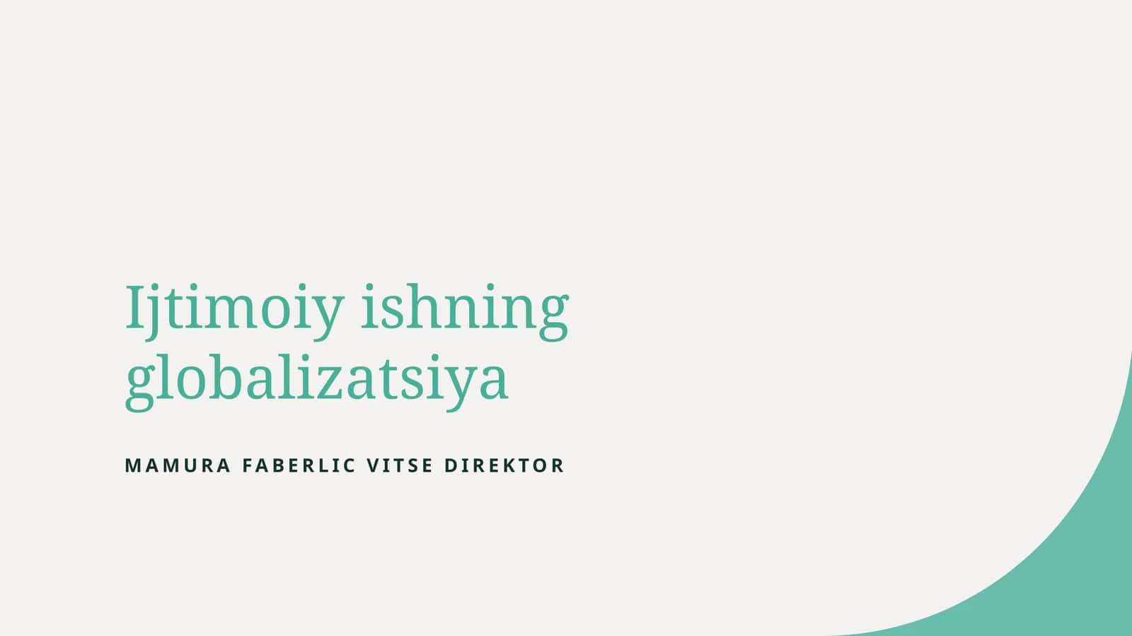 Globalizatsiya va ijtimoiy ish: Asosiy tushunchalar va ta'sirlar