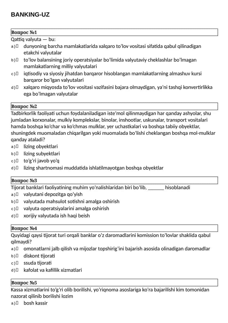 BANKING-UZ