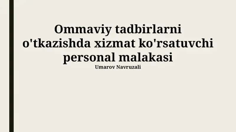 Tadbirlarni baholash va tahlil qilish