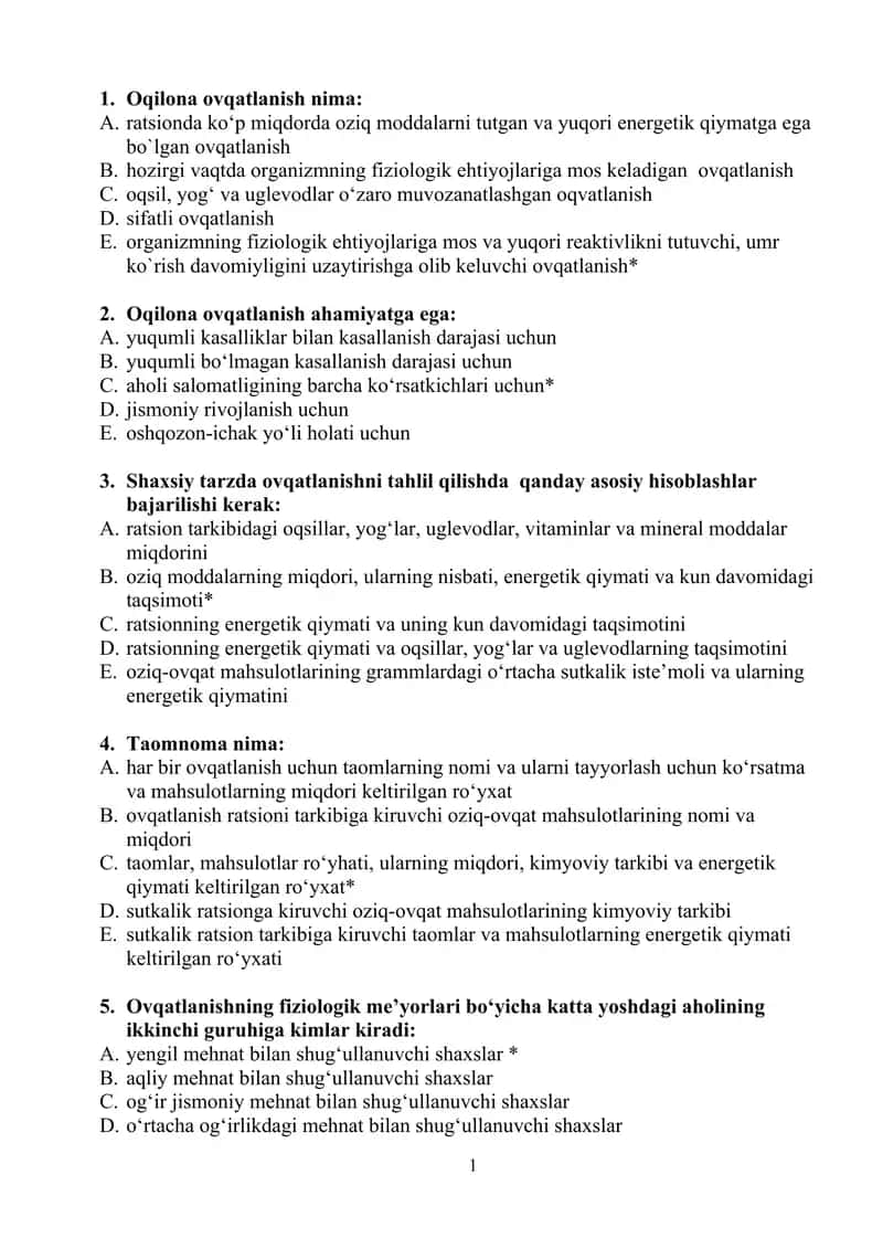 Oqilona ovqatlanish