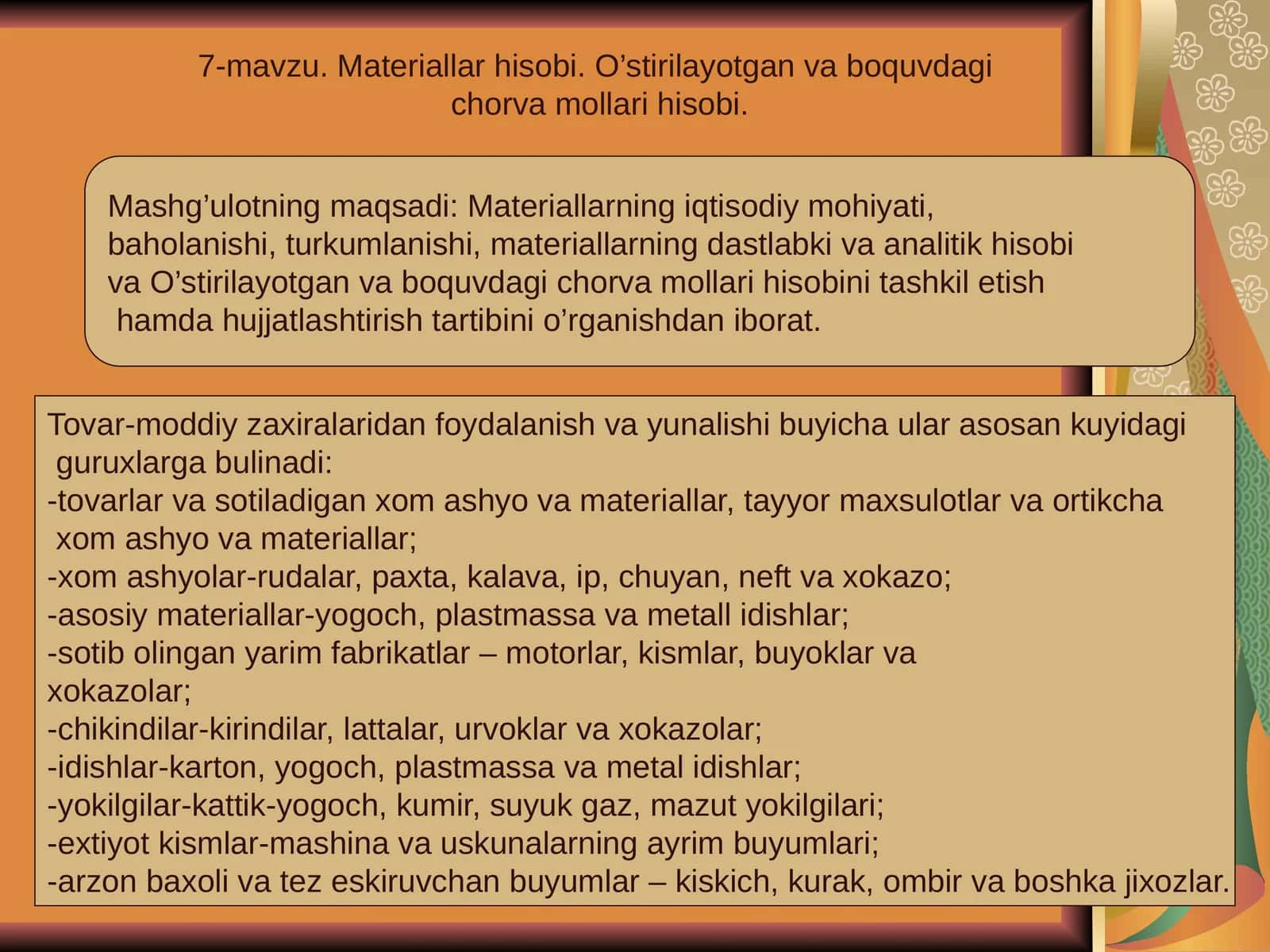 Materiallar hisobi