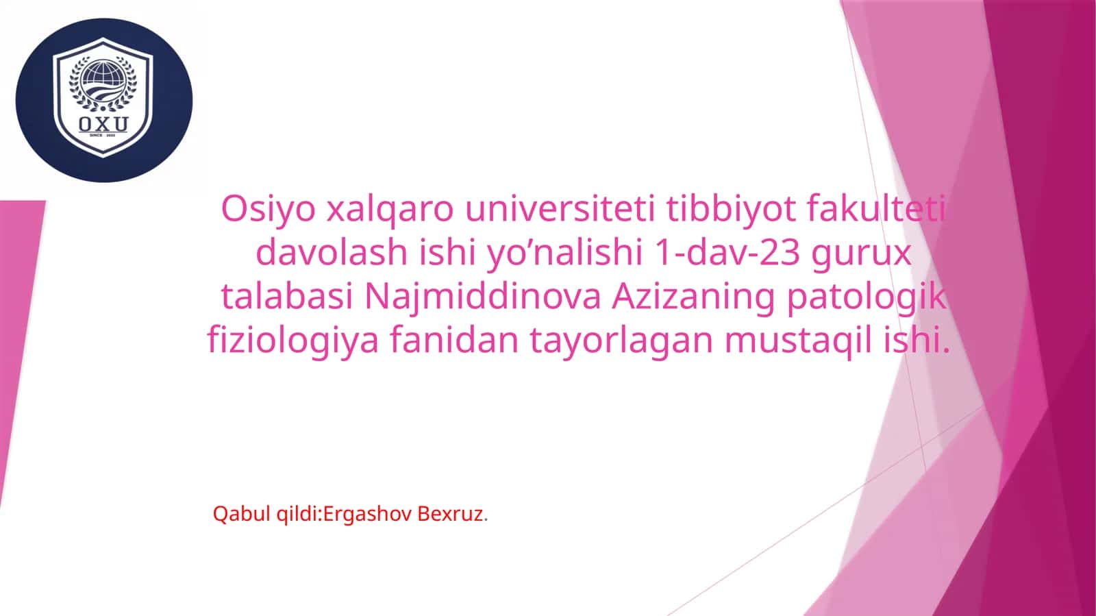 Surunkali yallig‘lanish pathologik fiziologiyasi