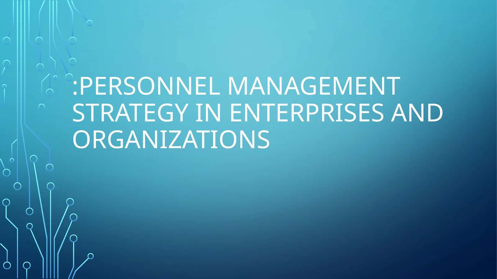 Personnel management strategy in enterprises and organizations