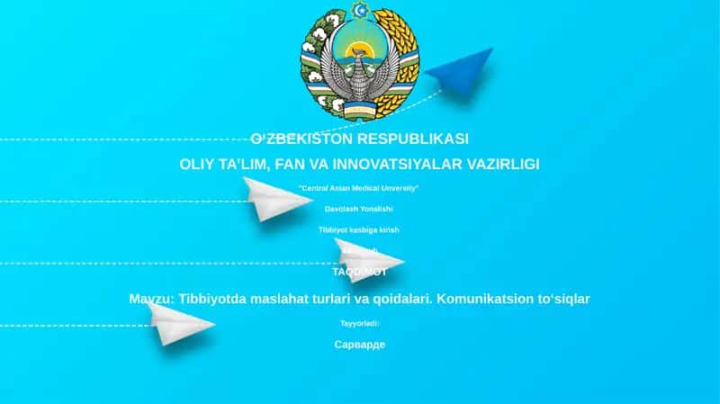 Tibbiyotda maslahat turlari va qoidalari