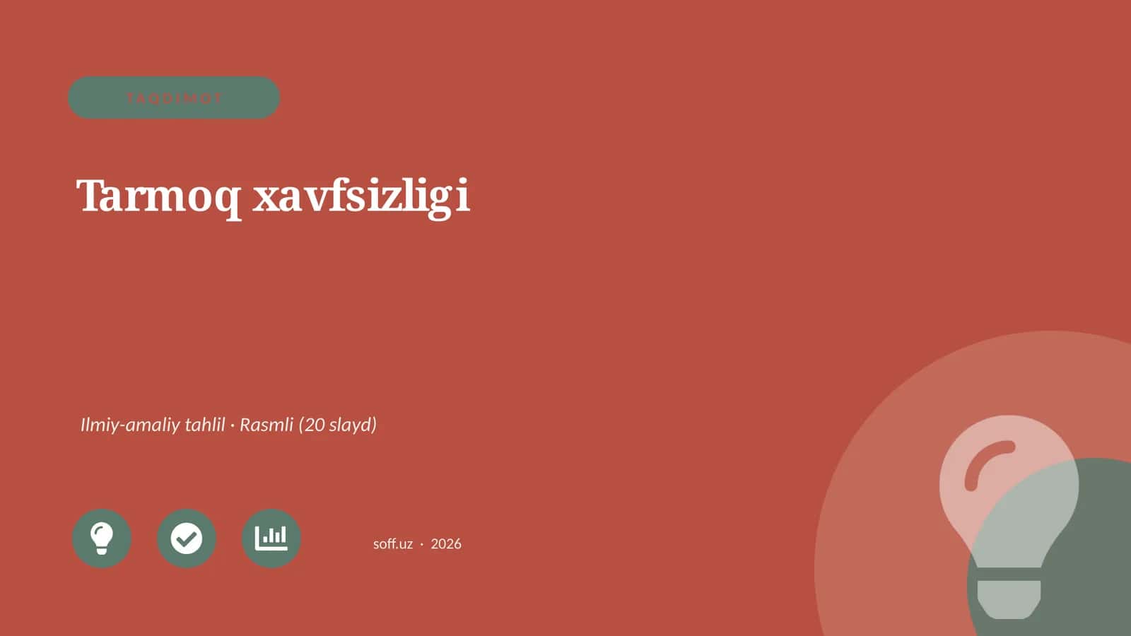 Tarmoq xavfsizligi Ilmiy-amaliy tahlil