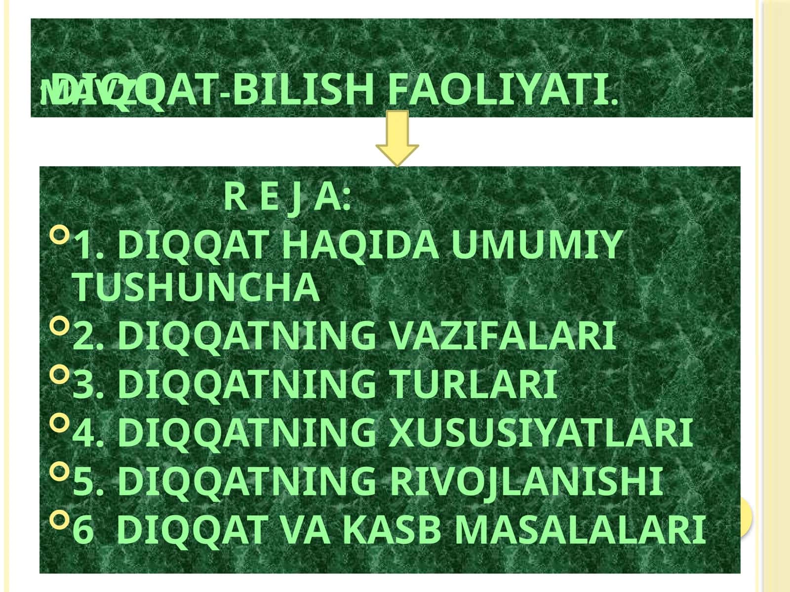 DIQQAT-BILISH FAOLIYATI