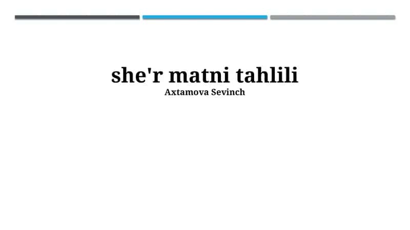 She'r matni tahlili