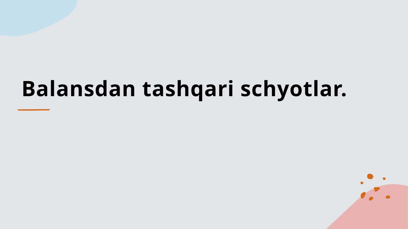 Balansdan tashqari schyotlar