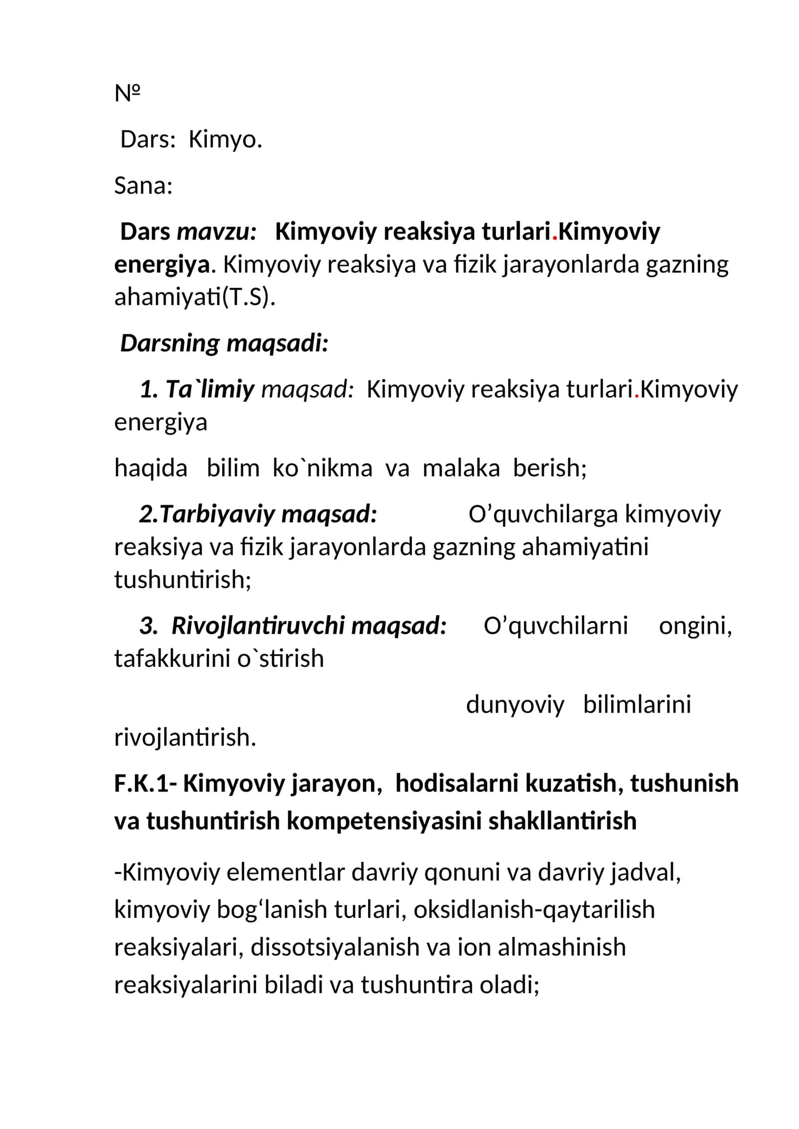 Kimyoviy reaksiya turlari.Kimyoviy energiya