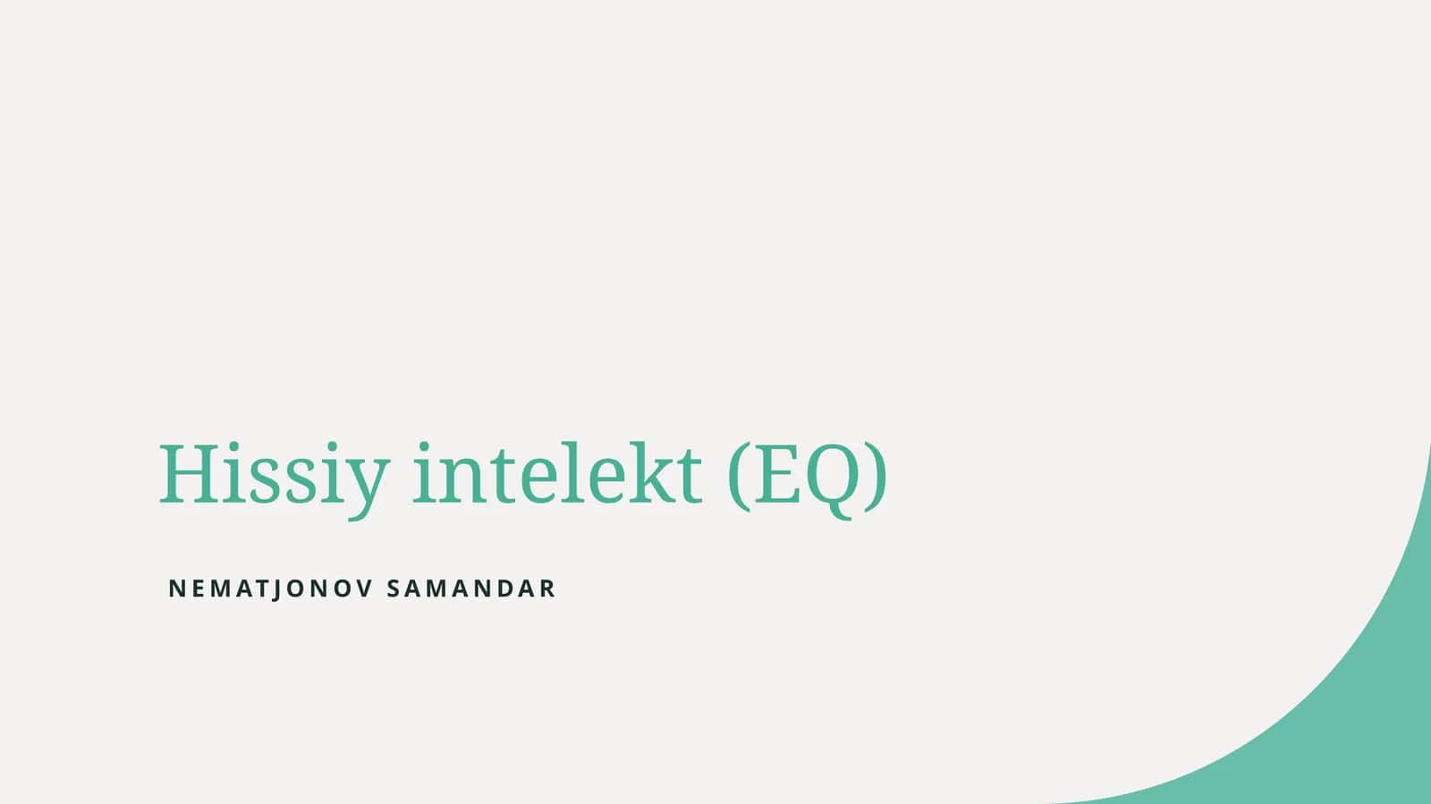 Hissiy intelekt (EQ)