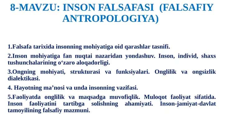 Falsafiy antropologiya (Inson falsafasi)