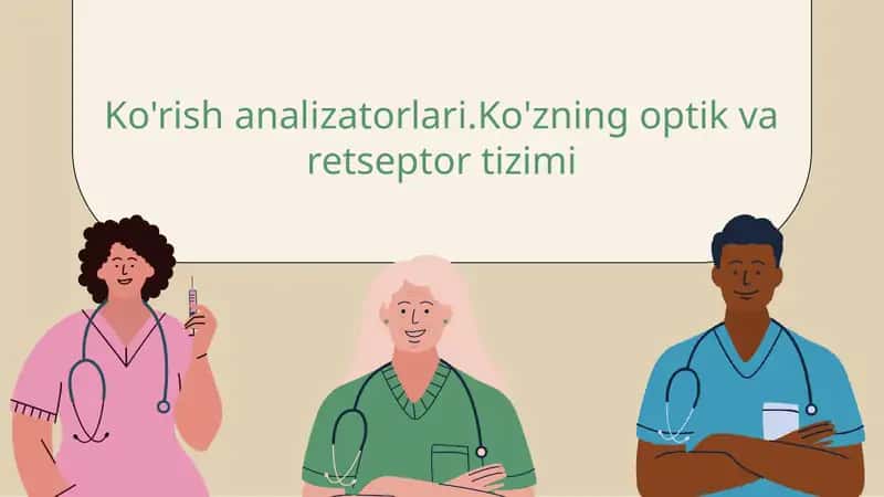 Ko'rish analizatorlari.Ko'zning optik va retseptor tizimi