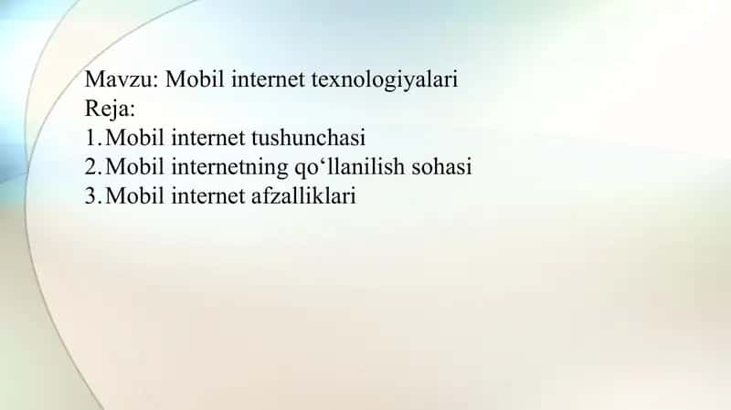 Mobil internet texnologiyalari