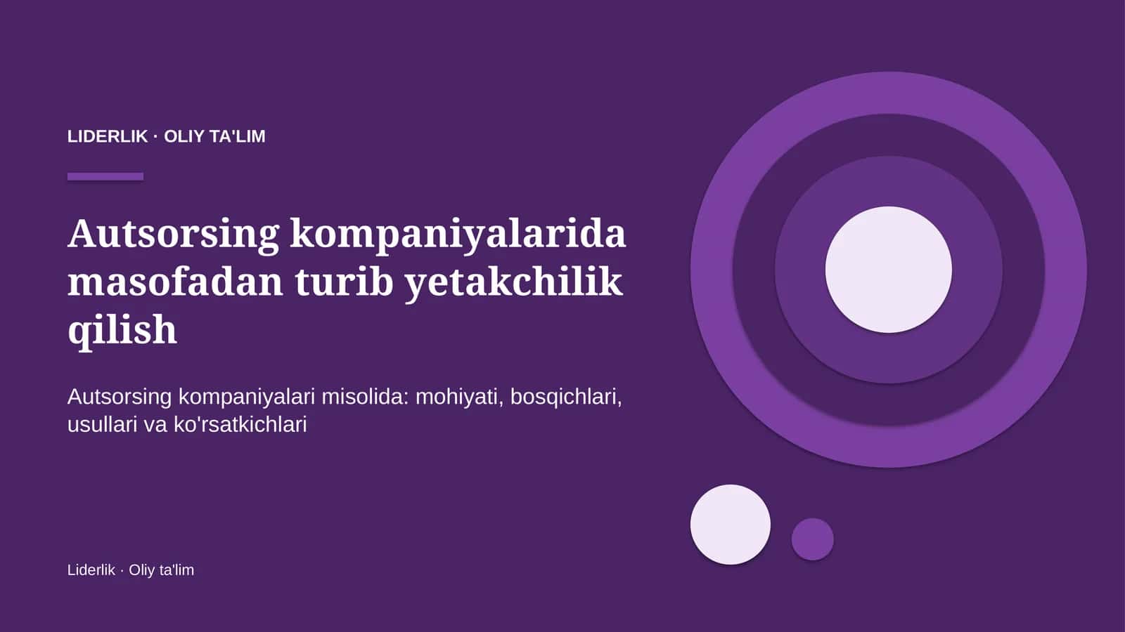 Liderlik · Oliy ta'lim
