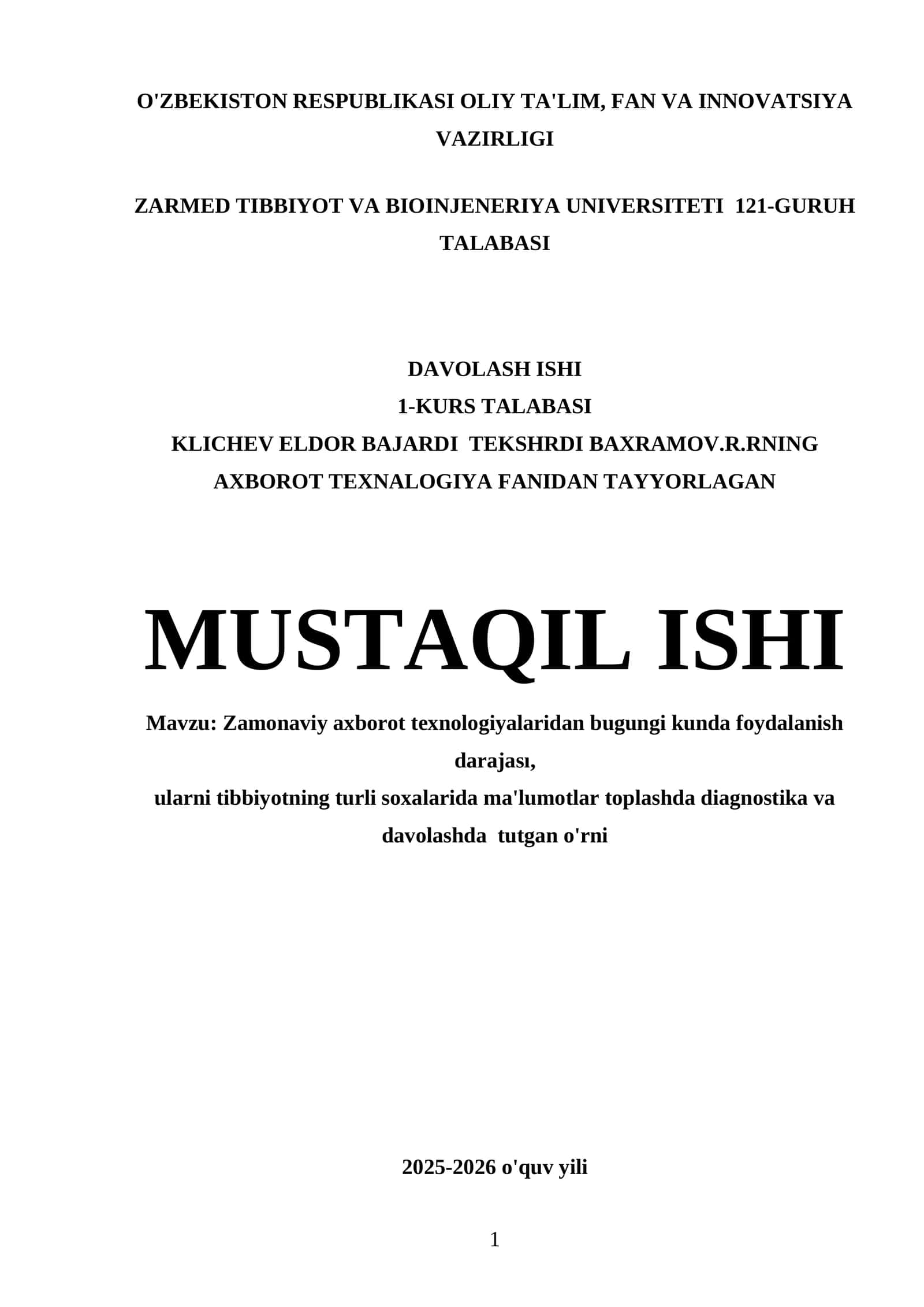 Zamonaviy axborot texnologiyalari
