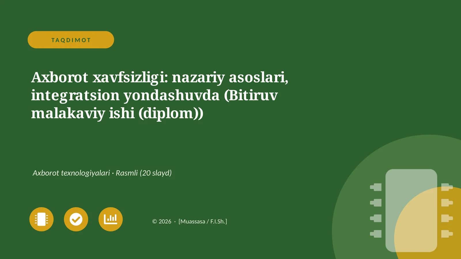 Axborot xavfsizligi: nazariy asoslari, integratsion yondashuvda