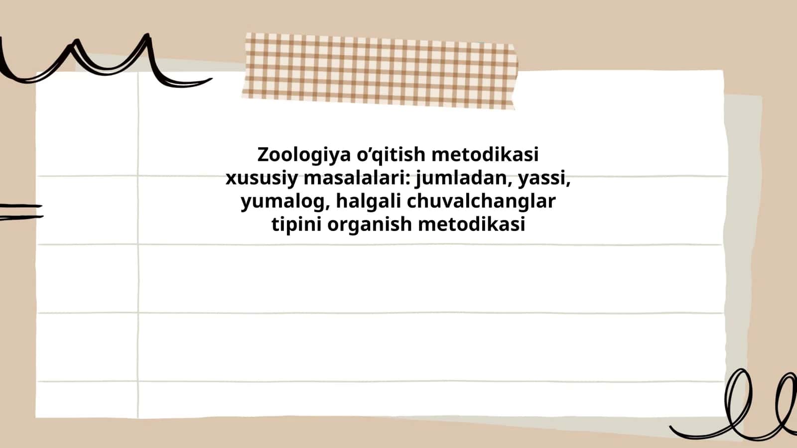 Zoologiya o’qitish metodikasi