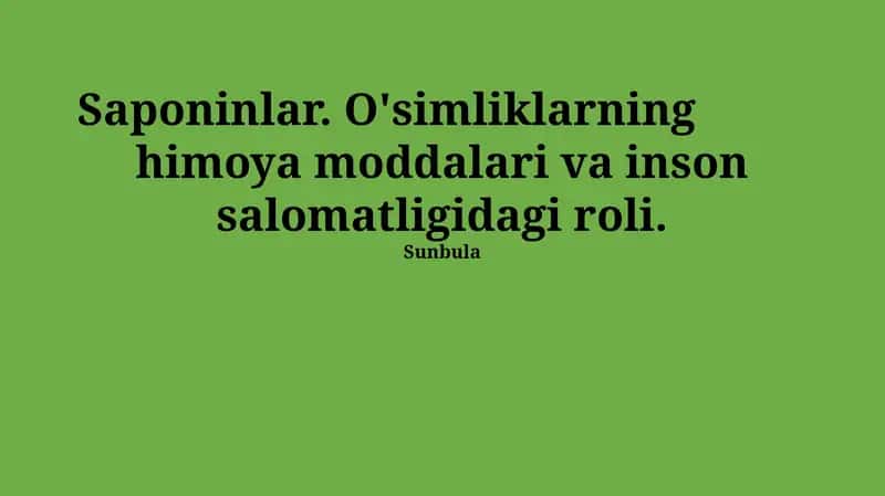 Saponinlar