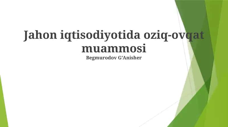 Barqaror Oziq-ovqat Tizimlari